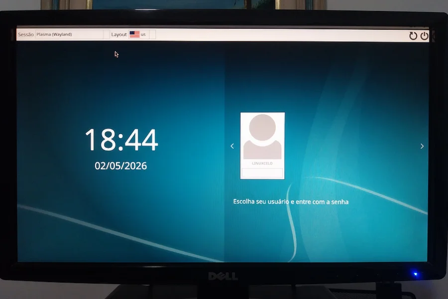 Tela de login SDDM